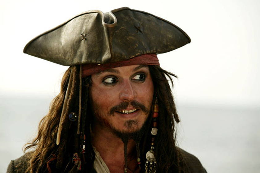 Johnny Depp en Piratas del Caribe: El Cofre del Hombre Muerto