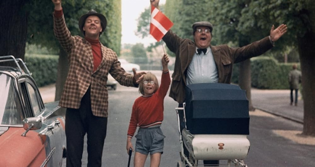 Morten Grunwald, Poul Bundgaard y Jes Holtsø en the-olsen-gang-in-a-fix