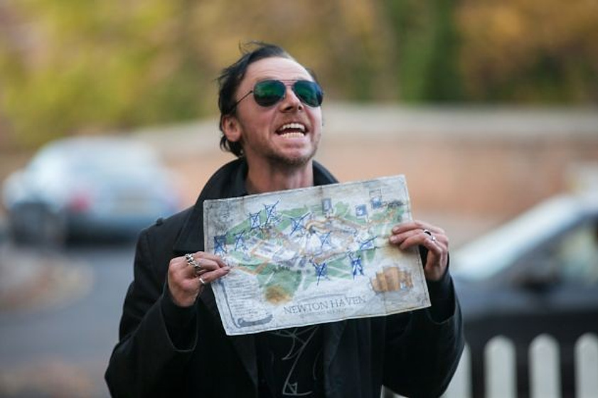 Simon Pegg en Bienvenidos al fin del mundo