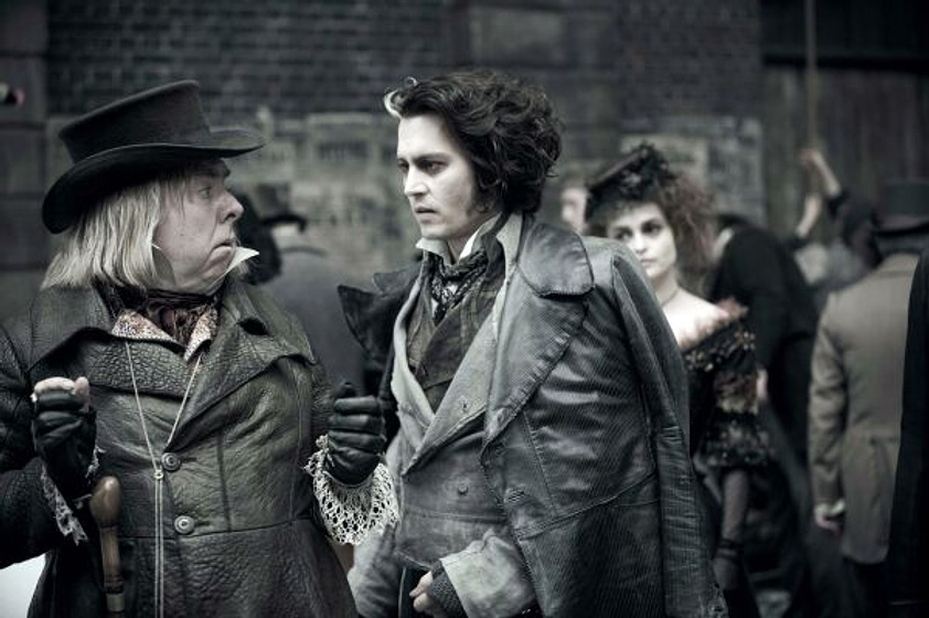 Johnny Depp y Timothy Spall en Sweeney Todd. El barbero diabólico de la calle Fleet