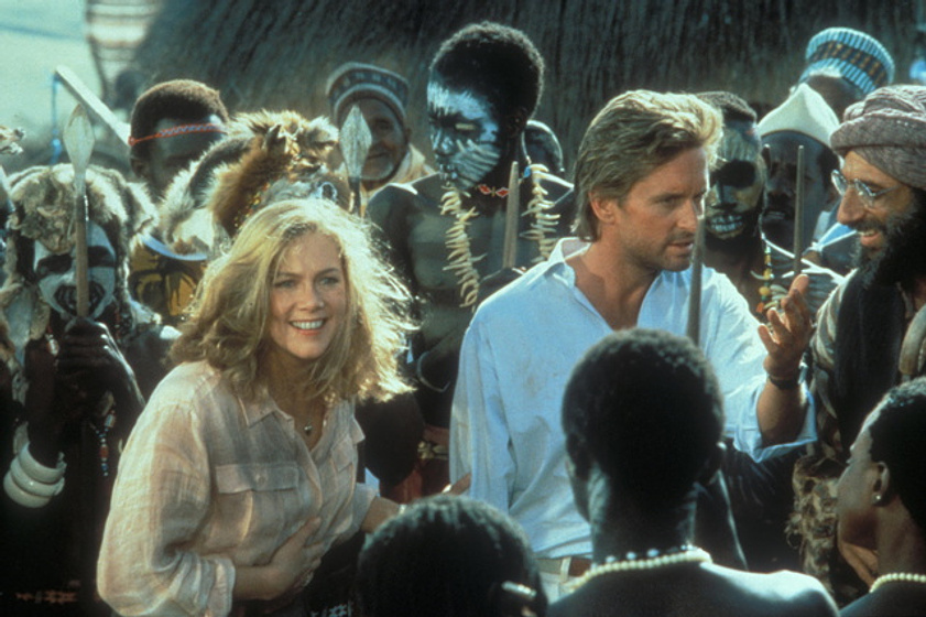 Michael Douglas y Kathleen Turner en La Joya del Nilo