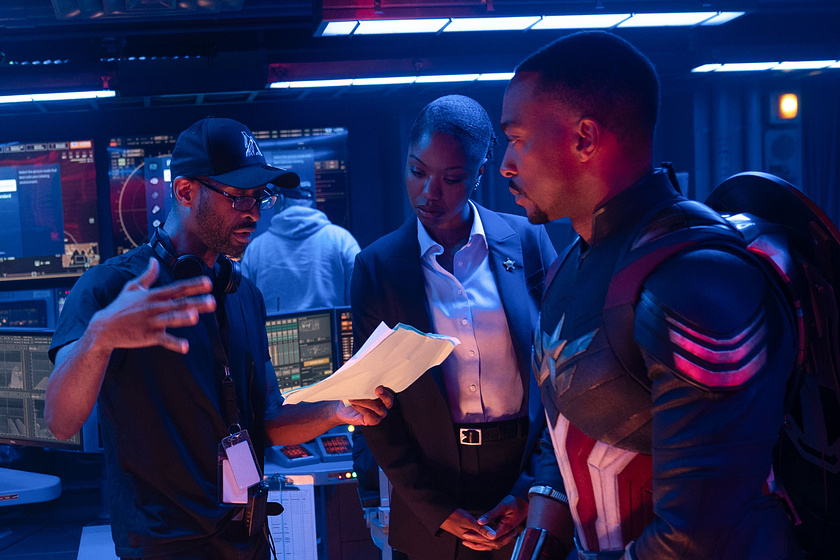 Anthony Mackie y Julius Onah en Capitán América: Brave New World (Rodaje)