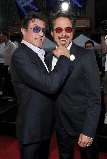 Sylvester Stallone y Robert Downey Jr. en Iron Man 2 (Premiere en Los Angeles. Abril 2010)