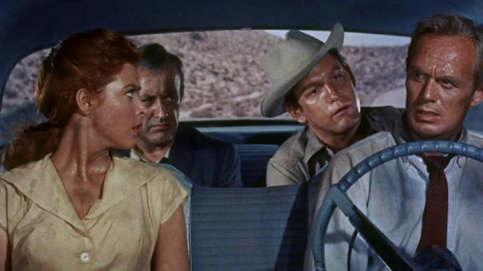 Richard Widmark, Lee J. Cobb, Earl Holliman y Tina Louise en la-trampa-1959