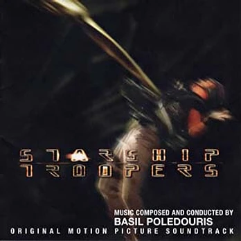 Carátula de la banda de sonido de Starship Troopers. Las Brigadas del Espacio