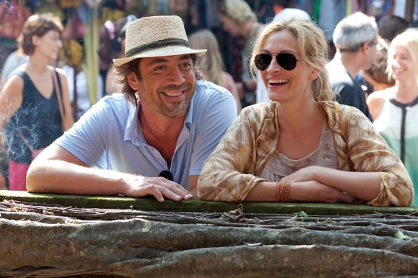 Javier Bardem y Julia Roberts en Come, reza, ama