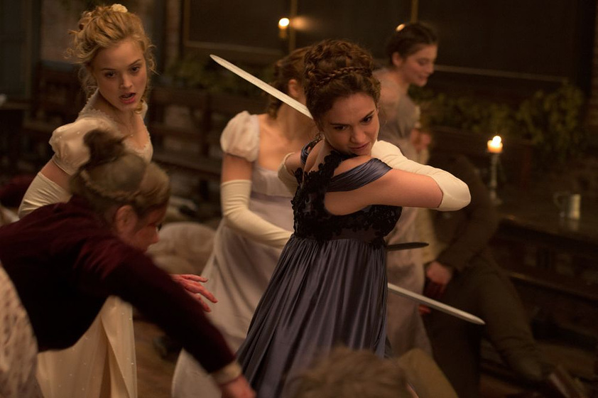 Lily James en Orgullo + prejuicio + zombies