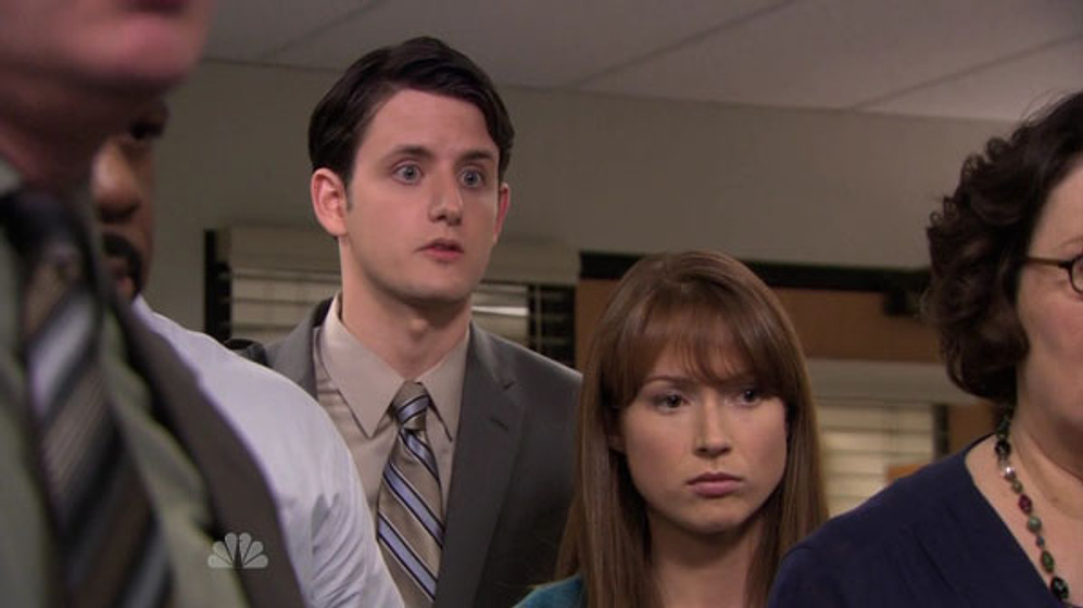 Ellie Kemper y Zach Woods en The Office