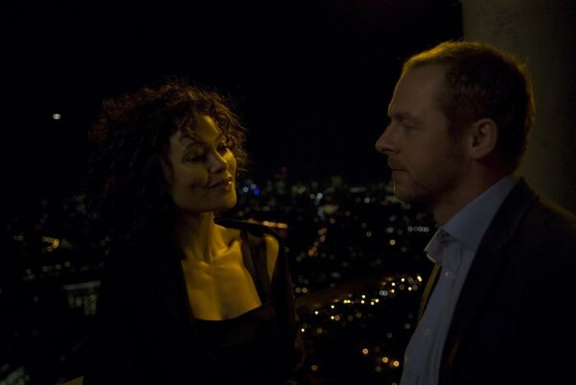 Simon Pegg en Corredor de fondo