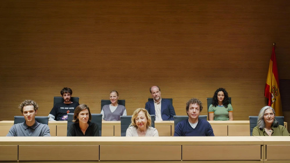 Carmen Machi, Ane Gabarain, Bruna Cusí, Vito Sanz, Aimar Vega, Marcelo Subiotto y Hugo Welzel en los-justos