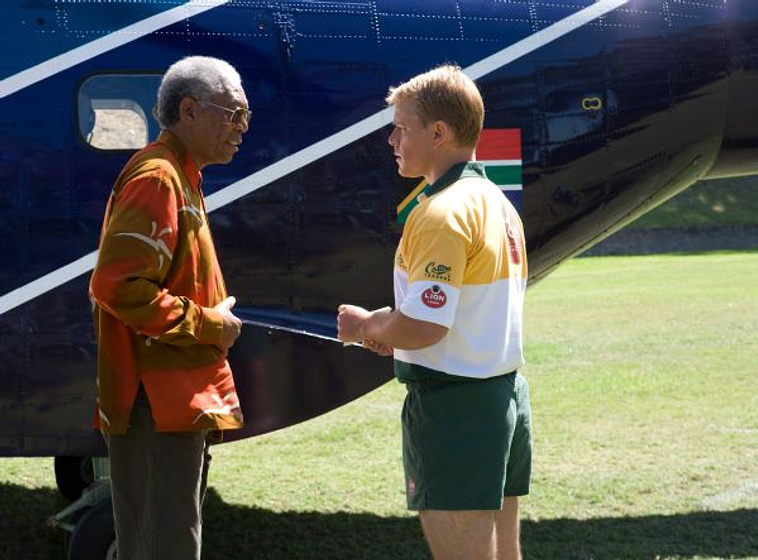 Morgan Freeman y Matt Damon en Invictus