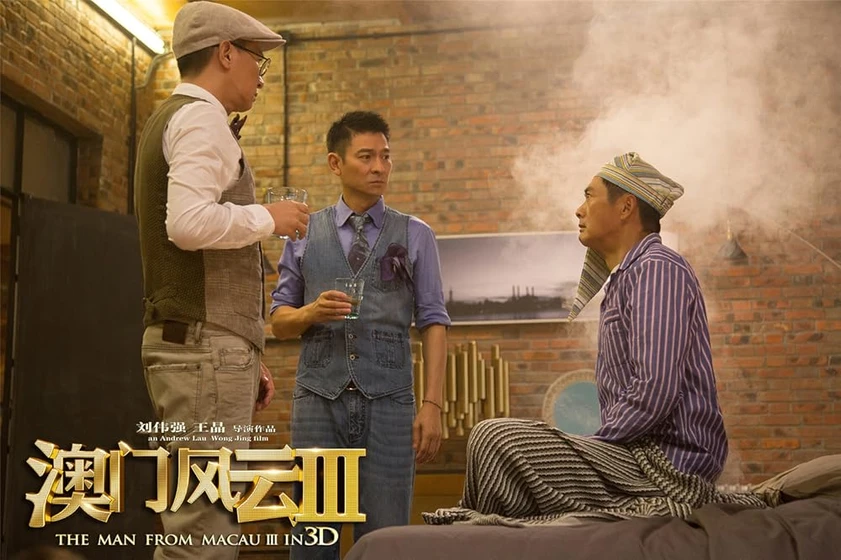 Yun-Fat Chow, Andy Lau y Nick Cheung en from-vegas-to-macau-iii
