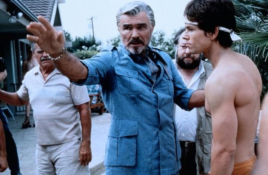 Mark Wahlberg, Burt Reynolds y Jack Wallace en Boogie Nights