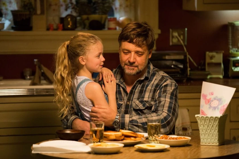 Russell Crowe y Kylie Rogers en de-padres-a-hijas