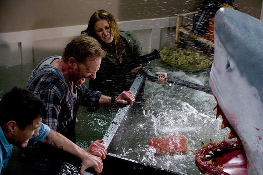 Ian Ziering y Cassie Scerbo en Sharknado