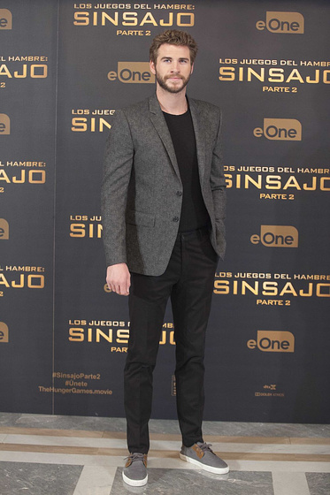 Liam Hemsworth en Los Juegos del Hambre: Sinsajo. Parte 2 (Premiere en Madrid. Noviembre 2015)