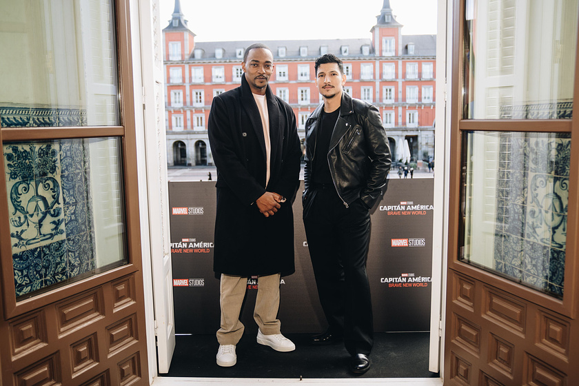 Anthony Mackie y Danny Ramirez en Capitán América: Brave New World (Photocall en Madrid. Enero 2025)