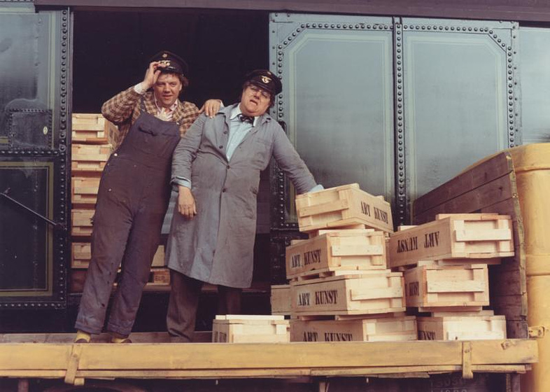 Morten Grunwald y Poul Bundgaard en the-olsen-gang-on-the-track