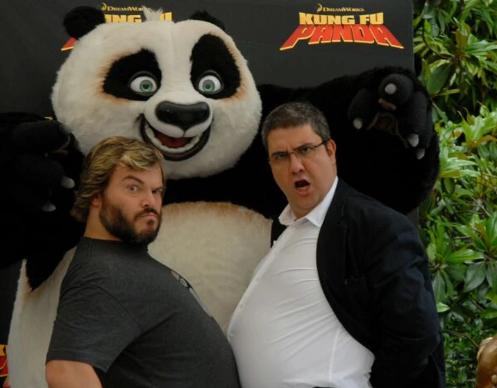 Jack Black y Florentino Fernández en kung-fu-panda (Premiere en Madrid. Junio 2008)