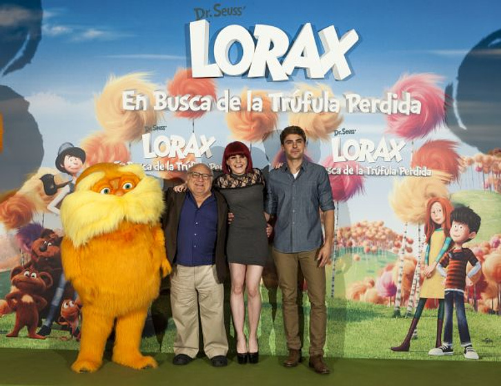 Danny DeVito, Zac Efron y Angy en Lorax: En busca de la trúfula perdida (Photocall en Madrid. Marzo 2012)
