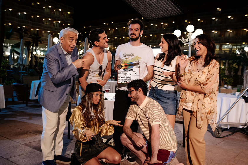 Llum Barrera, Martín Cuervo, Adriana Torrebejano, Leo Harlem, Jaime Lorente, Ana Jara y Antón Lofer en Coartadas  (Presentación Rodaje)
