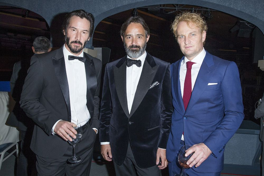 Keanu Reeves, Jason Clarke y Baltasar Kormákur en Everest (Francia. Septiembre 2015)