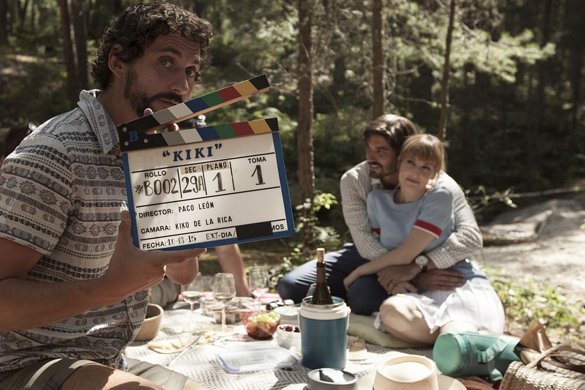 Paco León, Álex García [I] y Natalia de Molina en Kiki, el amor se hace (Rodaje)
