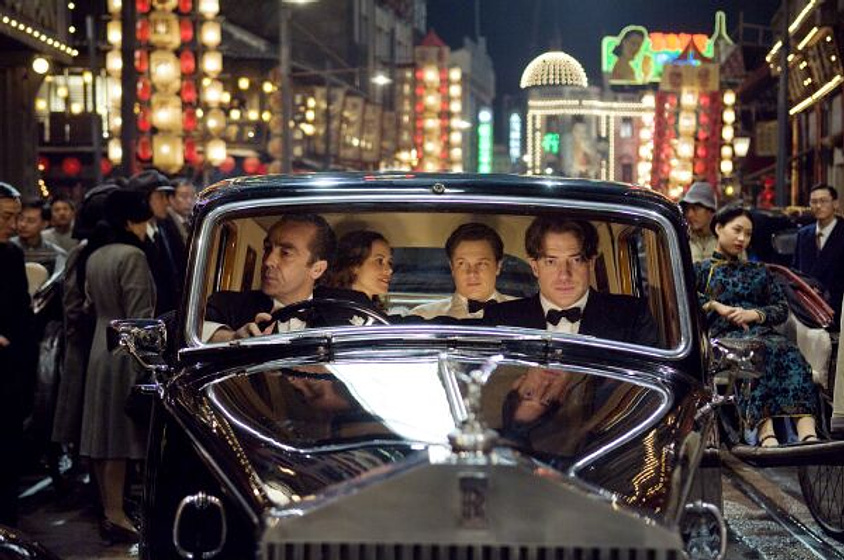 Maria Bello, Brendan Fraser, John Hannah y Luke Ford en La Momia. La Tumba del Emperador Dragón