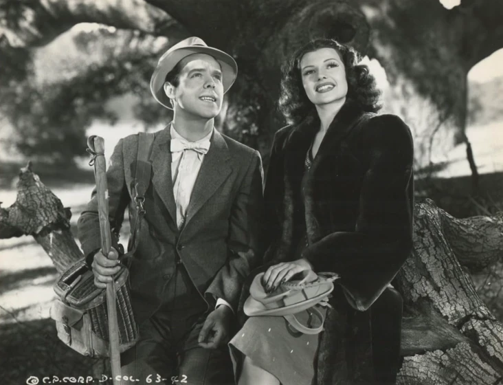 Rita Hayworth y Arthur Lake en blondie-on-a-budget