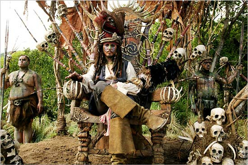 Johnny Depp en Piratas del Caribe: El Cofre del Hombre Muerto