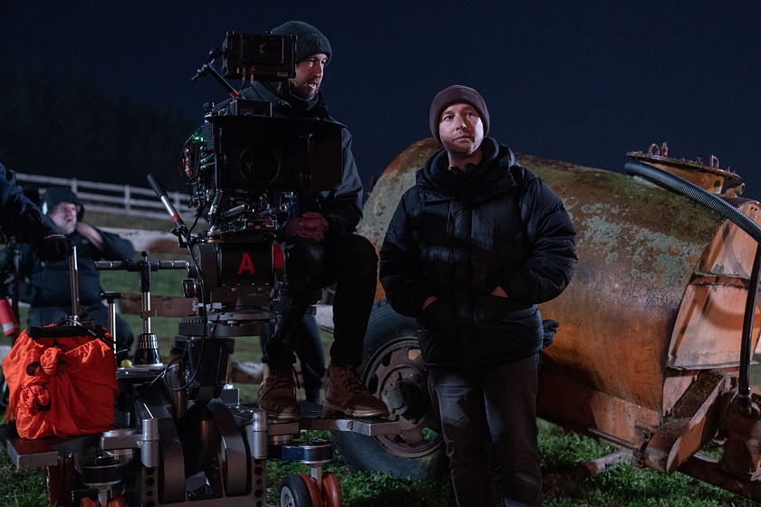 Leigh Whannell y Stefan Duscio en Hombre Lobo (Rodaje)