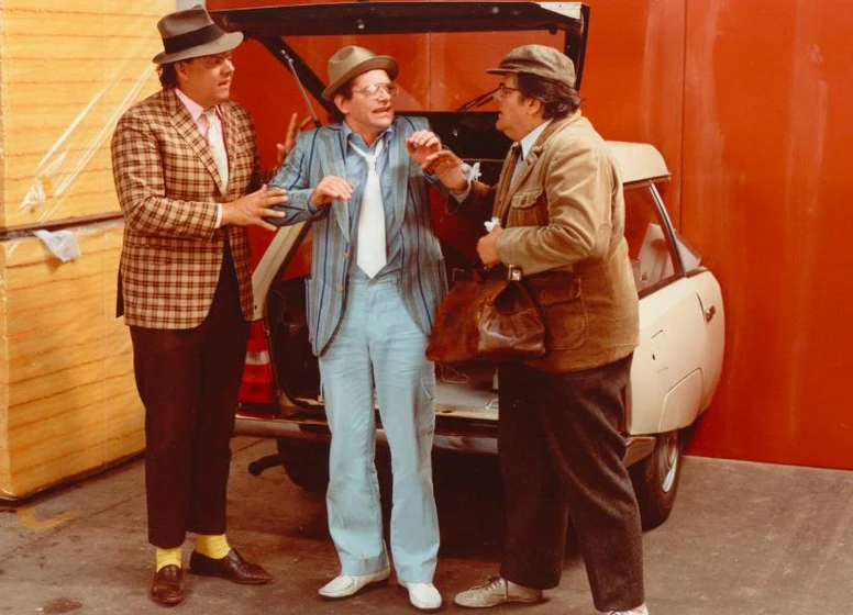 Morten Grunwald, Poul Bundgaard y Claus Ryskjær en the-olsen-gang-outta-sight