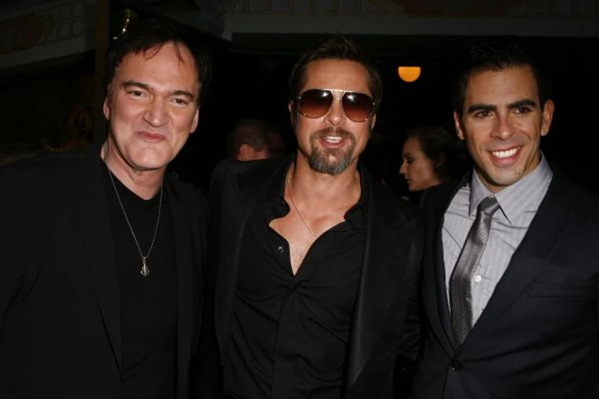 Brad Pitt, Quentin Tarantino y Eli Roth en malditos-bastardos (Premiere en Los Angeles. Agosto 2009)