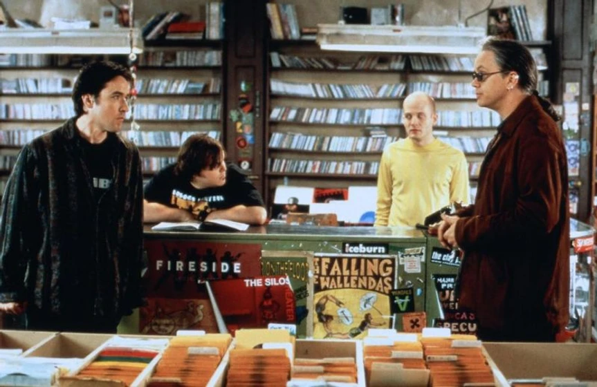 John Cusack, Todd Louiso, Jack Black y Tim Robbins en alta-fidelidad