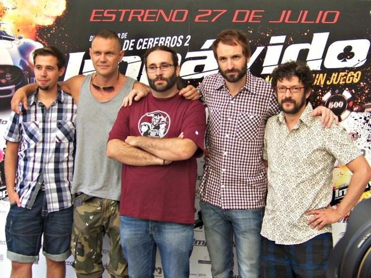 Julián Villagrán, Manolo Solo, Nacho Vidal, Carlos Therón y Selu Nieto en Impávido (Photocall Madrid 24/07/2012)