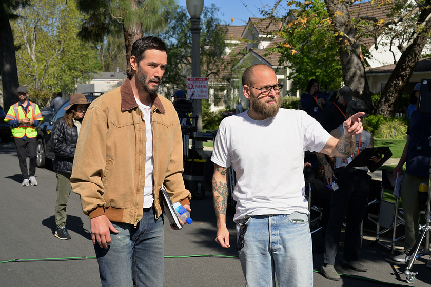 Keanu Reeves y Jonah Hill en outcome (Rodaje)