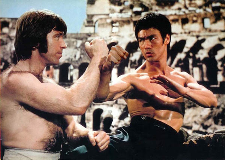 Bruce Lee y Chuck Norris en El Furor del dragón