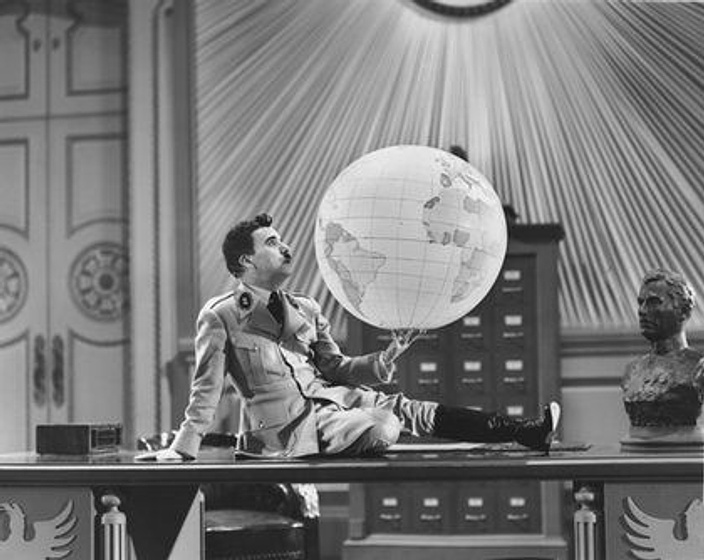 Charles Chaplin en El Gran Dictador