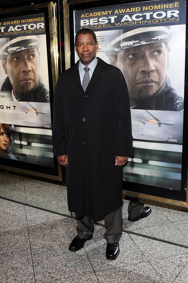 Denzel Washington en El Vuelo (Premiere en Londres. Enero 2013)