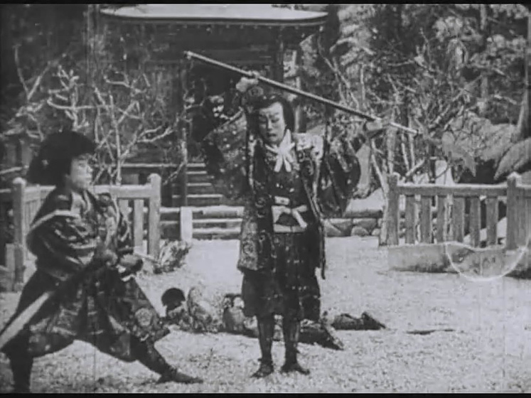 Matsunosuke Onoe y Suminojo Ichikawa en Jiraiya the Hero