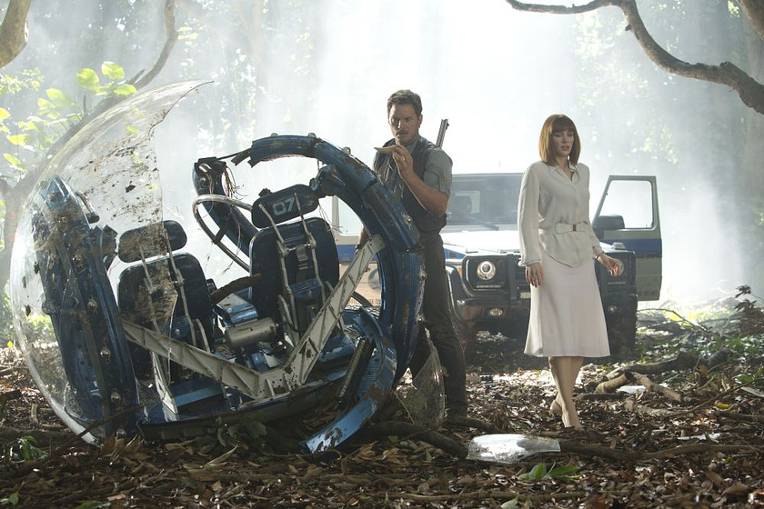 Bryce Dallas Howard y Chris Pratt en Jurassic World