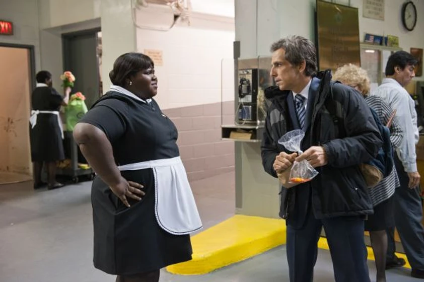 Ben Stiller y Gabourey Sidibe en Un Golpe de altura