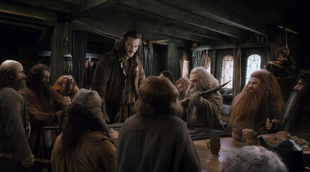 Ken Stott, Graham McTavish, Richard Armitage, Luke Evans y Peter Hambleton en El Hobbit: La Desolación de Smaug