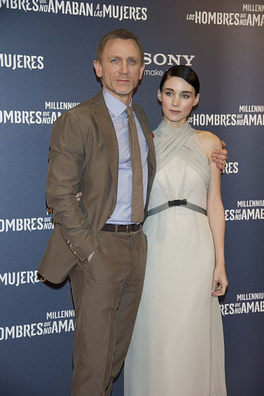 Daniel Craig y Rooney Mara en Los Hombres que no Amaban a las Mujeres (Premiere en Madrid. Enero 2012)