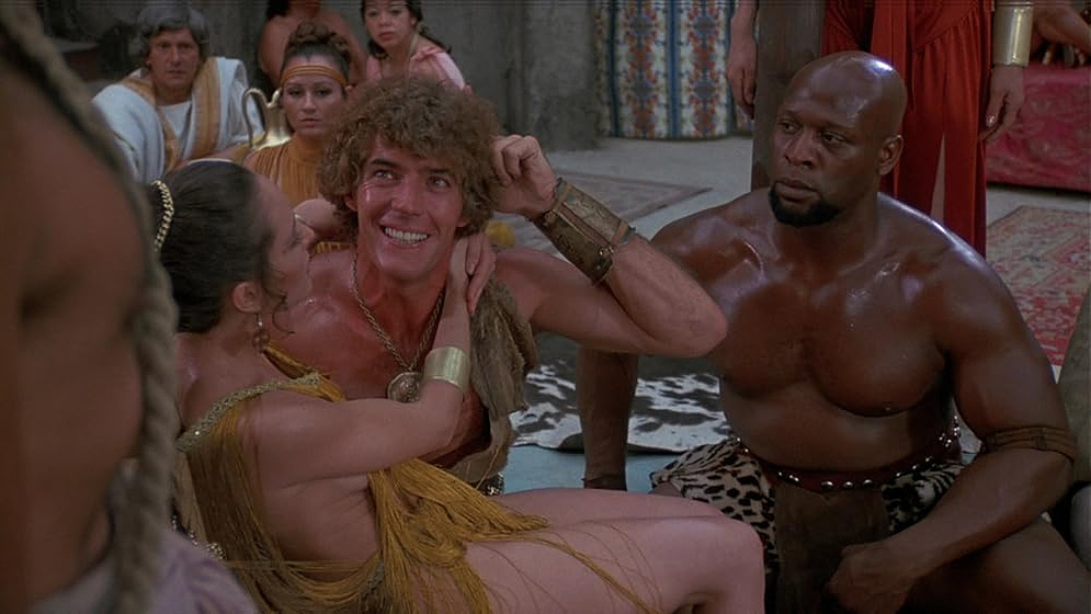 Luz María Jerez y Roberto Nelson en los-barbaros-1982