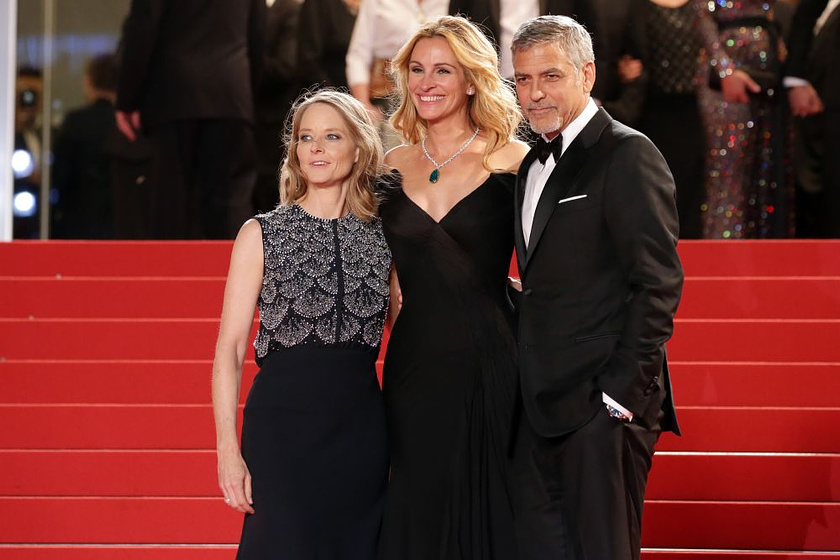 George Clooney, Jodie Foster y Julia Roberts en Money Monster (Cannes 2016)