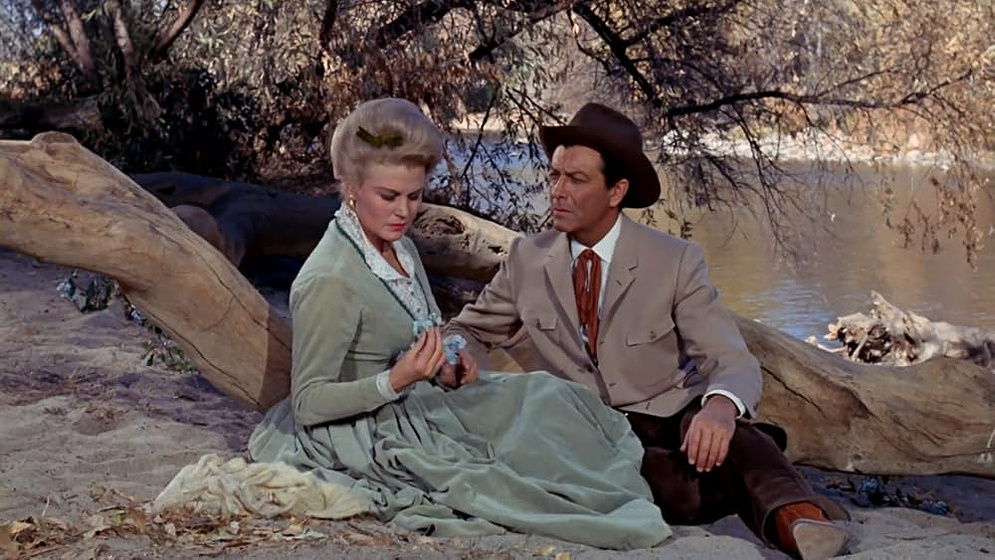 Robert Taylor [I] y Joan Caulfield en Pistolas en la Frontera
