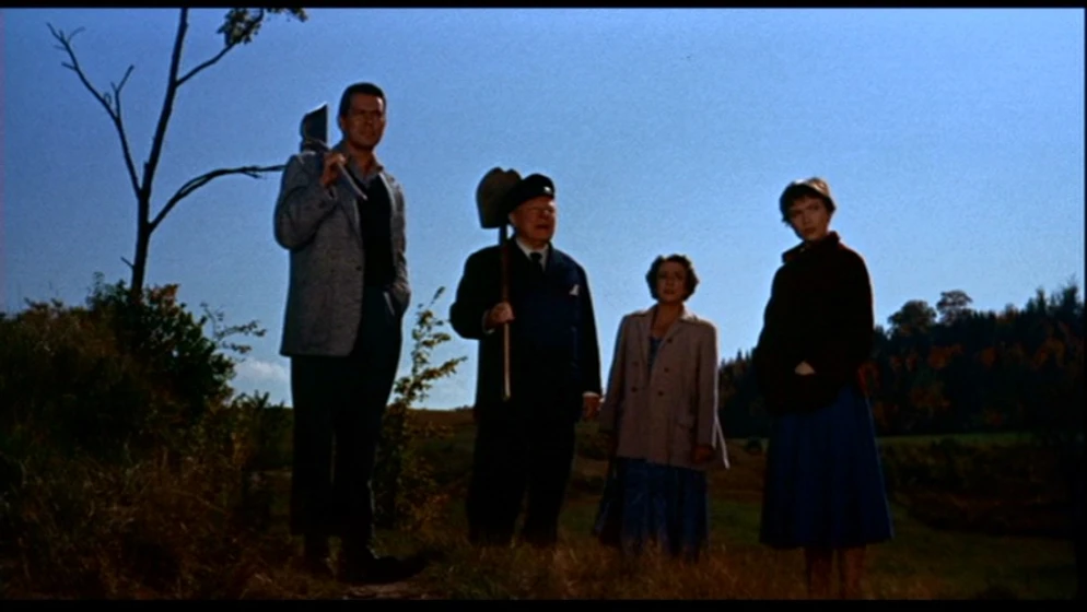 Shirley MacLaine, Edmund Gwenn, John Forsythe y Mildred Natwick en pero-quien-mato-a-harry