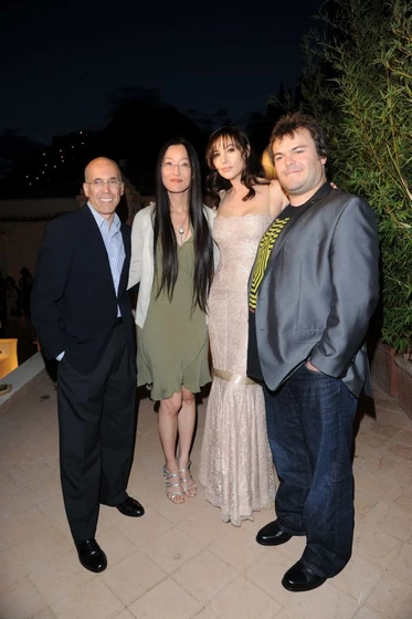 Monica Bellucci, Jack Black, Jeffrey Katzenberg y Jennifer Yuh en kung-fu-panda-2 (Premiere en Australia. Junio 2011)