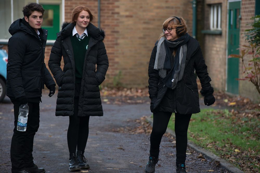 Isabel Coixet, Gregg Sulkin y Sophie Turner en Mi Otro yo (Rodaje)